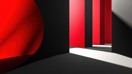 Poster - Minimalistic Abstract Background with Bold Red and Black Elements for Creative Layouts