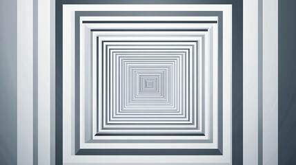 Poster - a white tunnel made of geometric shapes. white & grey abstract perspective background
