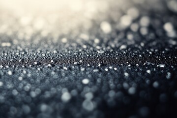 Wall Mural - Close-up of water droplets on a dark surface.