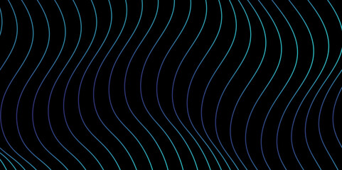 Poster - Abstract wavy line background with geometric composition. Technology Wallpaper. Modern Banner. Element for design isolated on black. Black and colorful gradient. Brochure, booklet. Love, night, dark