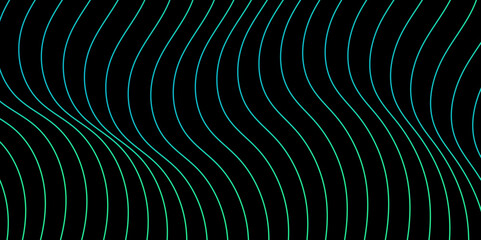 Poster - Abstract wavy line background with geometric composition. Technology Wallpaper. Modern Banner. Element for design isolated on black. Black and colorful gradient. Brochure, booklet. Love, night, dark