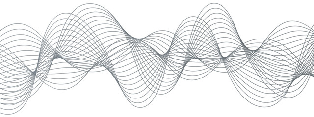 Aufkleber - Abstract vector background with flowing waves. Geometric line panorama vector design. Background pattern seamless luxury black wave. Frequency sound wave lines and twisted curve lines
