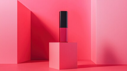 Poster - Minimalistic Product Mockup Template with Realistic Pink Backgrounds and Elements