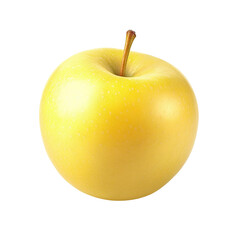 Wall Mural - Fresh yellow apple, isolated on transparent cutout background