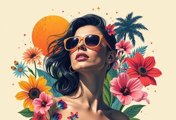 Poster - woman with flower