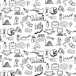 © Ade - business line art doodle hand drawn seamless pattern background