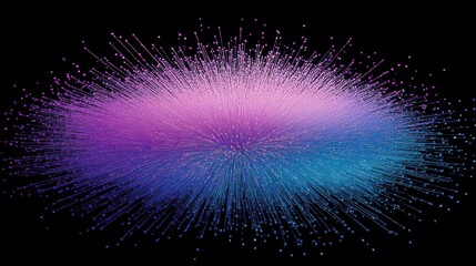 Poster - Abstract Colorful Explosion of Light Particles in Dark Background