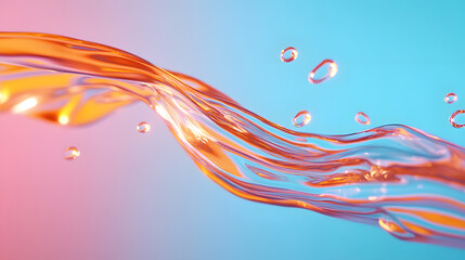 Poster - Dynamic flow of water abstract studio digital art colorful background close-up fluidity and motion concept