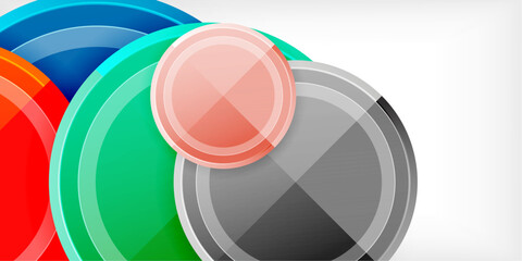 Poster - Minimal geometric abstract background. Circle triangle design