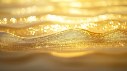 Poster - captivating golden waves shimmer under the warm glow of sunlight during a serene late afternoon