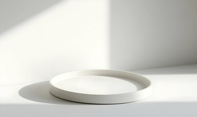 Poster - A minimalistic white tray on a softly lit surface, emphasizing simplicity and design.