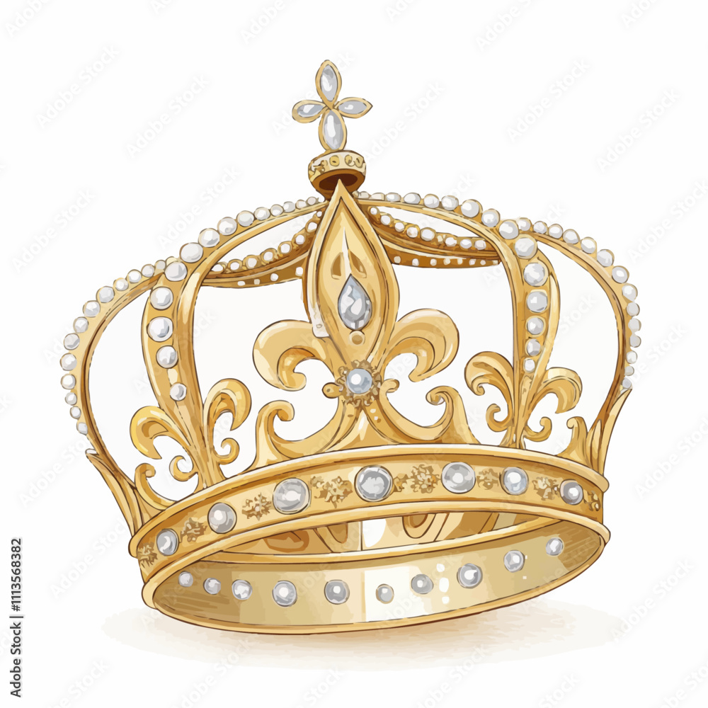 Royal Gold crown isolated on white background Gold crown 3d icon 3d ...