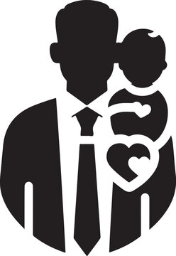 Happy Father's Day silhouette vector in white background