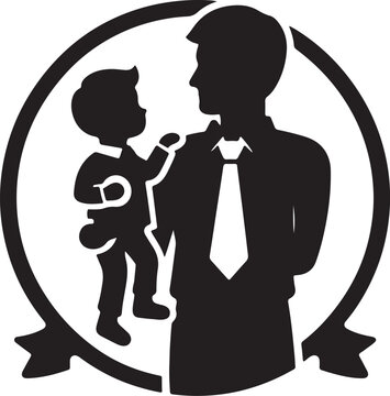 Happy Father's Day silhouette vector in white background