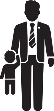 Happy Father's Day silhouette vector in white background