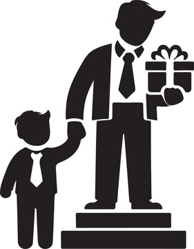 Happy Father's Day silhouette vector in white background