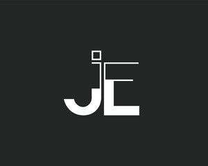 creative letter JE logo design template