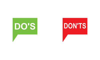 Wall Mural - do's and don'ts icon. to do and not to do symbol for guidelines and rules list. isolated on white ba