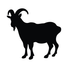 Wall Mural - A black goat with horns