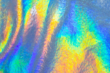 Canvas Print - holographic rainbow foil iridescent leather texture abstract hologram background