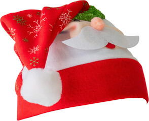 Wall Mural - Red Christmas Santa Claus hat isolated on white background