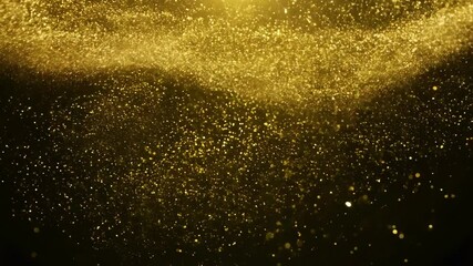 Canvas Print - Golden Dust Particles in Motion: Abstract Background