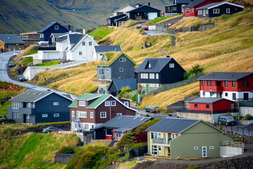 Wall Mural - Town of Kvivik - Faroe Islands