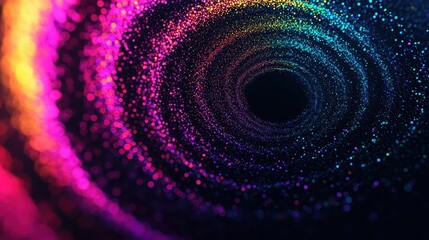 Poster - Human and futuristic learning concept. Abstract swirl of vibrant colors creating a mesmerizing vortex effect.