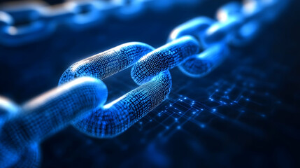 Poster - A digital representation of a chain link, symbolizing connectivity and blockchain technology.