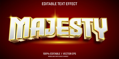 Poster - majesty vector 3d text effect with modern style design