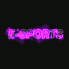 Poster - Pink Lighted E-Sports White Outline Typography Sign with RGB OverlayEffect