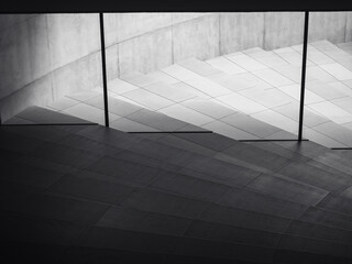 Aufkleber - Stairs step Modern building space cement concrete wall Architecture details 