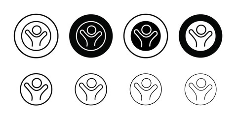 Poster - happy people icon Outline vector for web ui