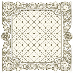 Wall Mural - Decorative ornate retro floral blank card