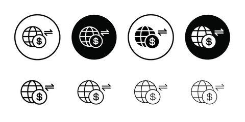 Poster - International money transfer icon Outline vector for web ui