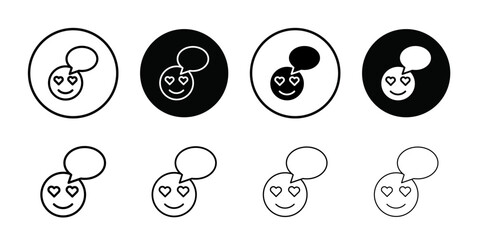 Poster - Lady Love Smiley Message icon Outline vector for web ui