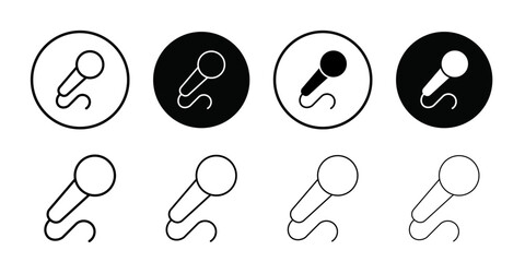 Poster - Microphone icon Outline vector for web ui