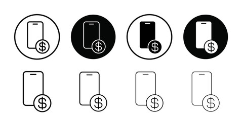 Poster - mobile payment icon Outline vector for web ui