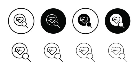 Aufkleber - pulse heart check up icon Outline vector for web ui