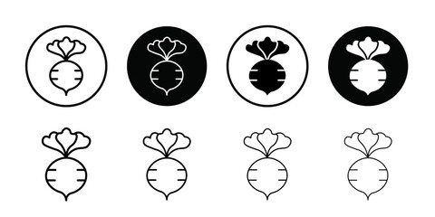 Aufkleber - radish icon Outline vector for web ui
