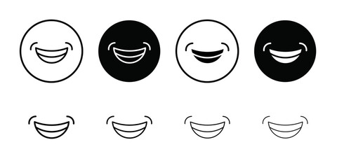 Aufkleber - smile with teeth icon Outline vector for web ui