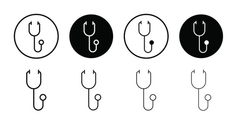 Poster - stethoscope icon Outline vector for web ui