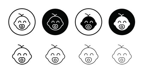 Aufkleber - baby face icon Outline vector for web ui