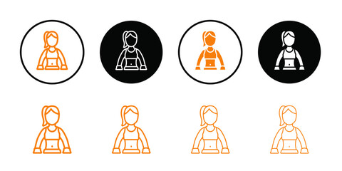Aufkleber - Boxer Woman Icon Outline vector for web ui