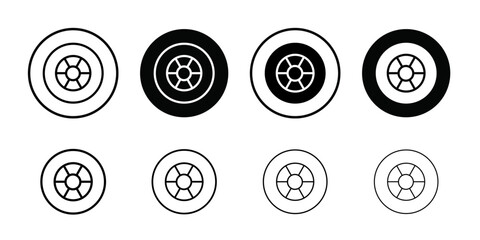 Poster - car wheel icon Outline vector for web ui