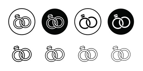 Poster - Couple Ring icon Outline vector for web ui