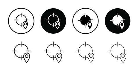 Poster - Crosshair location pin icon Outline vector for web ui