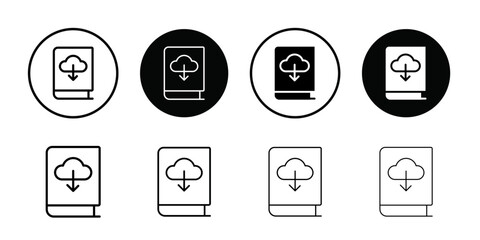 Poster - E book download icon Outline vector for web ui