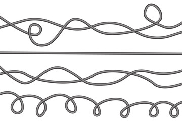 Poster - Swirling line pattern. Abstract loop design. Decorative wave texture. Curved motion vector.