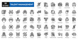 © Zero_wing - Talent management line icon collection set. Includes recruitment, training, performance, skills, development, retention, leadership